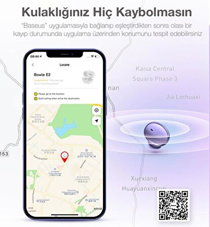 Baseus Bluetooth Vers.5.2 Dokunmatik Suya Dayanıklı Kablosuz Bluetooth Kulaklık Uygula Kontrollü Kulaklık