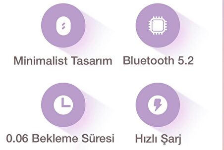 Baseus Bluetooth Vers.5.2 Dokunmatik Suya Dayanıklı Kablosuz Bluetooth Kulaklık Uygula Kontrollü Kulaklık