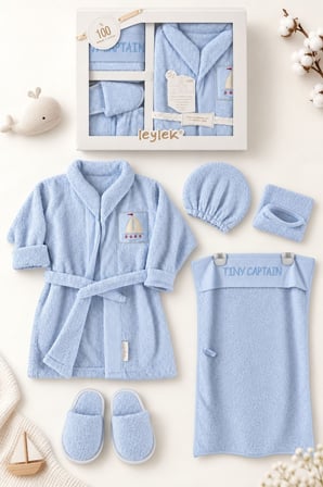  Kız Erkek Bebek Peluş Bornoz Seti Brz0401