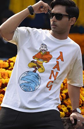 Avatar Aang Yazı Baskılı T-Shirt, Unisex Avatar Son Hava Bükücü Baskılı Tişört