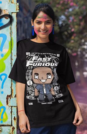 Dominic Toretto Baskılı Tshirt, Unisex Hızlı Ve Öfkeli Baskılı Tişört