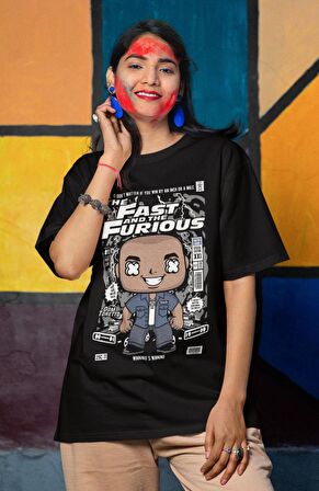 Dominic Toretto Baskılı Tshirt, Unisex Hızlı Ve Öfkeli Baskılı Tişört