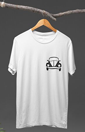 Unisex Oversize Vosvos L87 Pearl White 1963 Sırt Baskılı T-shirt, Araba Yarış Temalı Baskılı Tişört