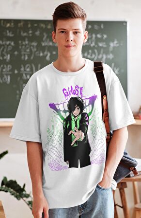 Oversize Chainsaw Man Himeno Baskılı T-shirt, Unisex Anime Baskılı Tişört