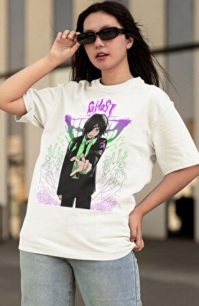 Oversize Chainsaw Man Himeno Baskılı T-shirt, Unisex Anime Baskılı Tişört