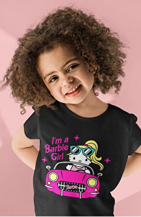 I'm a Barbie Girl Baskılı Kız Çocuk Tişört, Barbie Baskılı Kız Bebek T-Shirt