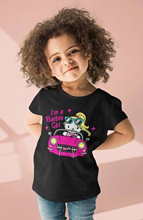 I'm a Barbie Girl Baskılı Kız Çocuk Tişört, Barbie Baskılı Kız Bebek T-Shirt