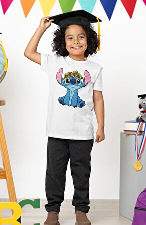 Stitch Baskılı Erkek Çocuk Tişört, Stitch Baskılı Erkek Bebek T-Shirt