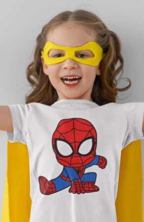 Baby Spiderman Baskılı Çocuk Tişört, Unisex Spider-Man Baskılı Bebek T-Shirt