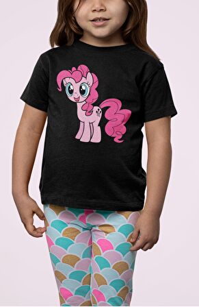 My Little Pony Pinkie Pie Baskılı Çocuk Tişört, Unisex Çizgi Film Baskılı Bebek T-Shirt