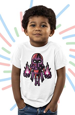 X-Men Baby Magneto Baskılı Çocuk Tişört, Unisex Marvel Baskılı Bebek T-Shirt