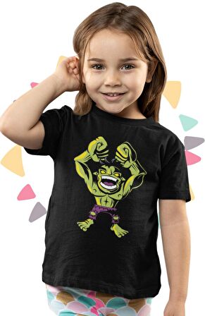 Baby Hulk Baskılı Çocuk Tişört, Unisex Marvel Baskılı Bebek T-Shirt