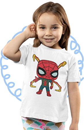 Baby Örğmcek Adam Baskılı Çocuk Tişört, Unisex Spiderman Baskılı Bebek T-Shirt