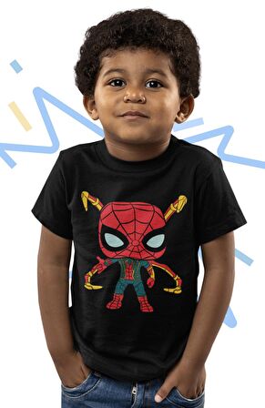 Baby Örğmcek Adam Baskılı Çocuk Tişört, Unisex Spiderman Baskılı Bebek T-Shirt