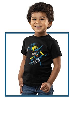 Baby Wolverine Baskılı Çocuk Tişört, Unisex Marvel Baskılı Bebek T-Shirt