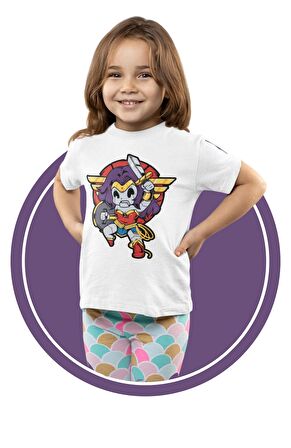 Baby Wonder Woman Baskılı Çocuk Tişört, Unisex Marvel Baskılı Bebek T-Shirt