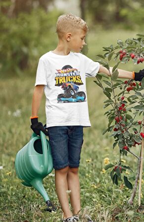 Hot Wheels Baskılı Çocuk Tişört, Unisex Çizgi Film Baskılı Bebek T-Shirt