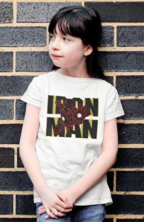 Ironman Yazılı Çocuk Tişört, Unisex Çizgi Film Baskılı Bebek T-Shirt