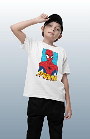 Spider-Man Yazılı Çocuk Tişört, Unisex Marvel Baskılı Bebek T-Shirt