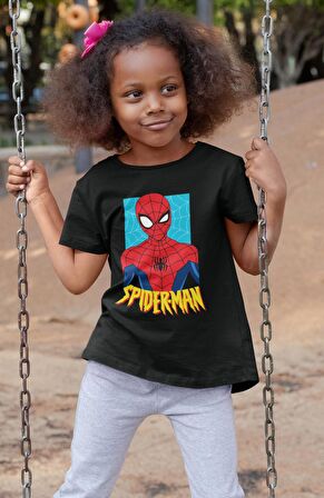 Spider-Man Yazılı Çocuk Tişört, Unisex Marvel Baskılı Bebek T-Shirt