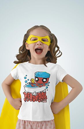 Komik Deadpool Baskılı Çocuk Tişört, Unisex Marvel Baskılı Bebek T-Shirt