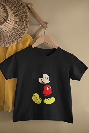 Erkek Çocuk Mickey Mouse Baskılı Tişört, Çizgi Film Karakter Baskılı Bebek T-Shirt