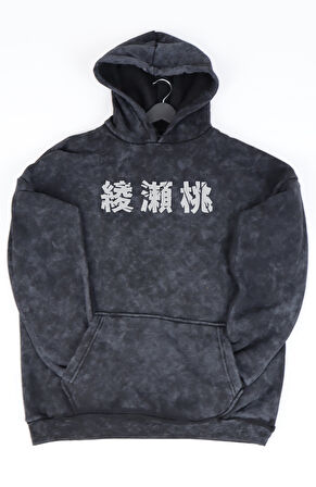 Oversize Dandadan Characters Sırt Baskılı Kapüşonlu Yıkamalı Sweatshirt, Unisex Anime Retro Hoodie