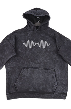 Oversize Arctic Monkeys Sırt Baskılı Kapüşonlu Yıkamalı Sweatshirt, Unisex Rock Band Temalı Hoodie