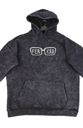 Oversize Feid Ferxxo Sırt Baskılı Kapüşonlu Yıkamalı Sweatshirt, Unisex Rapper Temalı Retro Hoodie