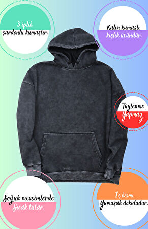 Unisex Paramore Sırt Baskılı Kapüşonlu Yıkamalı Sweatshirt, Oversize Rock Band Temalı Retro Hoodie