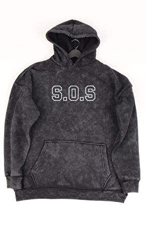 Unisex Sza Sos Albüm Sırt Baskılı Kapüşonlu Yıkamalı Sweatshirt, Oversize Şarkıcı Temalı  Hoodie