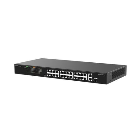 RUIJIE REYEE RG-ES126FGS-LP 24 PORT 10/100 + 2X RJ45 /1X1GB SFP UPLINK COMBO 180W POE RACKMOUNT SWITCH