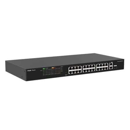 RUIJIE REYEE RG-ES126FGS-LP 24 PORT 10/100 + 2X RJ45 /1X1GB SFP UPLINK COMBO 180W POE RACKMOUNT SWITCH