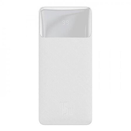 Baseus Super 15 W 20000 mAh Hızlı Şarj Powerbank Beyaz 