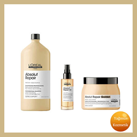 L'oreal Professionnel  Absolut Repair Shp 1L+Repair Maske 500 ml+Repair Oil 90ml