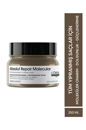 Loreal Professionnel Absolut Repair Molecular Tüm Yıpranmış Saçlar İçin Yoğun Onarıcı Maske 250 ml