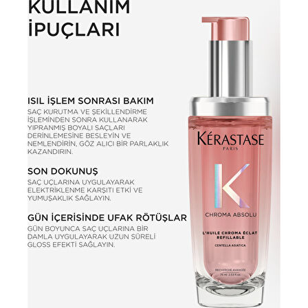 Chroma Absolu L'huile Chroma Eclat Boyalı Saçlar Için Yedek Şişe Bakım Yağı 75 ml