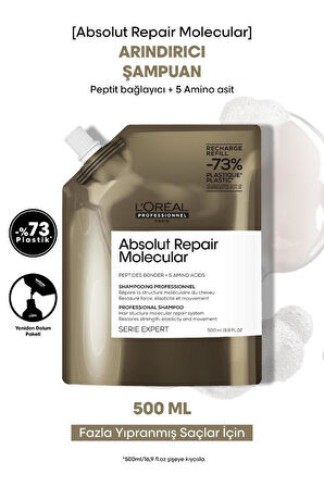 L'oreal Professionnel Absolut Repair Molecular Tüm Yıpranmış Saçlar İçin Arındırıcı Refill Şampuan 500 ML