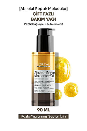 Absolut Repair Molecular Çift Fazlı Profesyonel Saç Bakım Yağı 90 ML