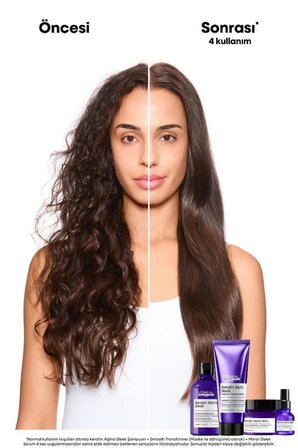 Keratin Alpha Sleek Smooth Transformer Elektriklenme Önleyici ve Pürüzsüzleştirici Saç Kremi 200 ML