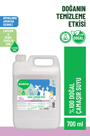 Siveno %100 Doğal Çamaşır Suyu Bitkisel Lavanta Çay Ağacı Tüm Yüzey ve Kumaşlarda 5000 ml