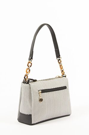 Silver Polo  Kadın Çapraz Çanta 910-34762 SILVER POLO ÇAPRAZ Kadın ÇANTASI M132 SİYAH BEYAZ-MAT SİYAH