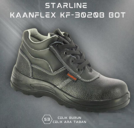 Starline Kaanflex Kf-3020b S3 Çelik Burun Çelik Ara Taban Pu Bot Ayakkabı