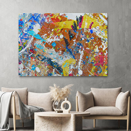 Soyut Yağlıboya Görünüm Dekoratif Kanvas Duvar Tablosu-3477