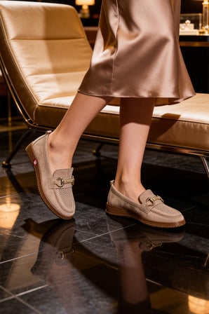 Kadın Leopar Desenli Bordo Kahverengi Krem Zincir Tokalı Loafer Günlük Rahat Casual Ayakkabı