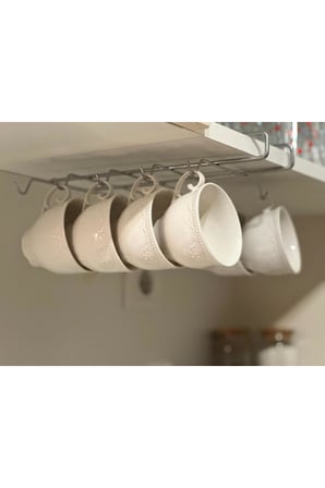 Dolap Içi 10 kancalı kupa bardak fincan askısı Feronya mutfak, one size