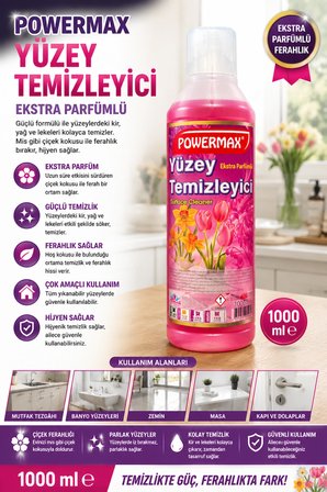 POWERMAX Çok Amaçlı Yüzey Temizleyici 1000 ml x3 Set Genel Temizlik Ürünü