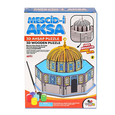 Nessiworld 8209 Mescid-i Ahka 3D Ahşap Puzzle ve Boyama -Totteriq