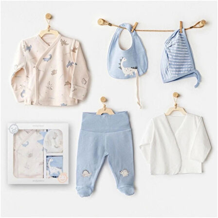 Nessiworld Andywawa AC25910 Newborn Set Dino 5'Li Hastane Çıkışı Beige