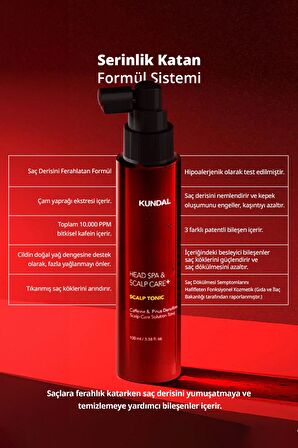 Kafein İçerikli Dökülme Karşıtı Saç Derisi Güçlendirici Tonik Kundal Scalp Tonic 100ml